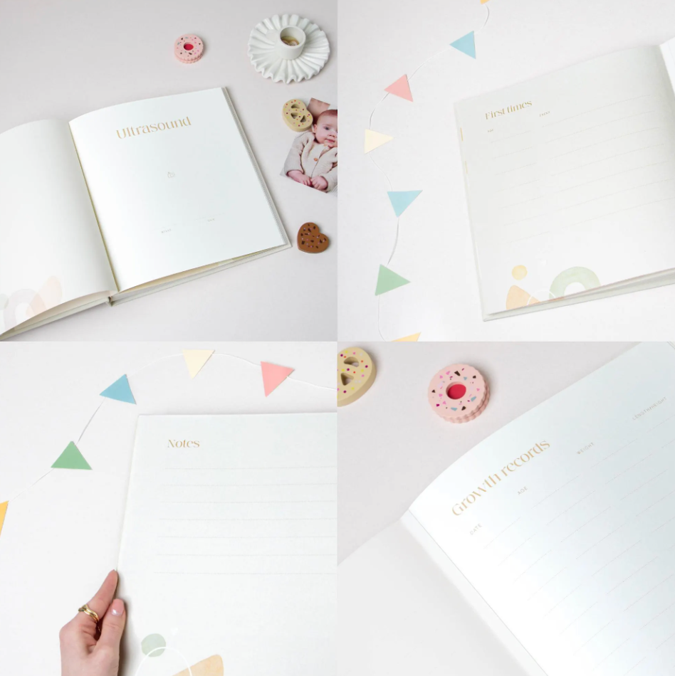 Cream + White Velour | 1st Year Baby Book