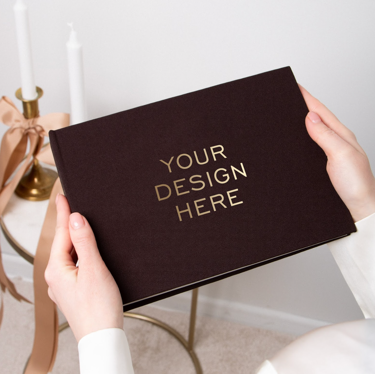 Brown+ Real Gold | Custom Guest Book