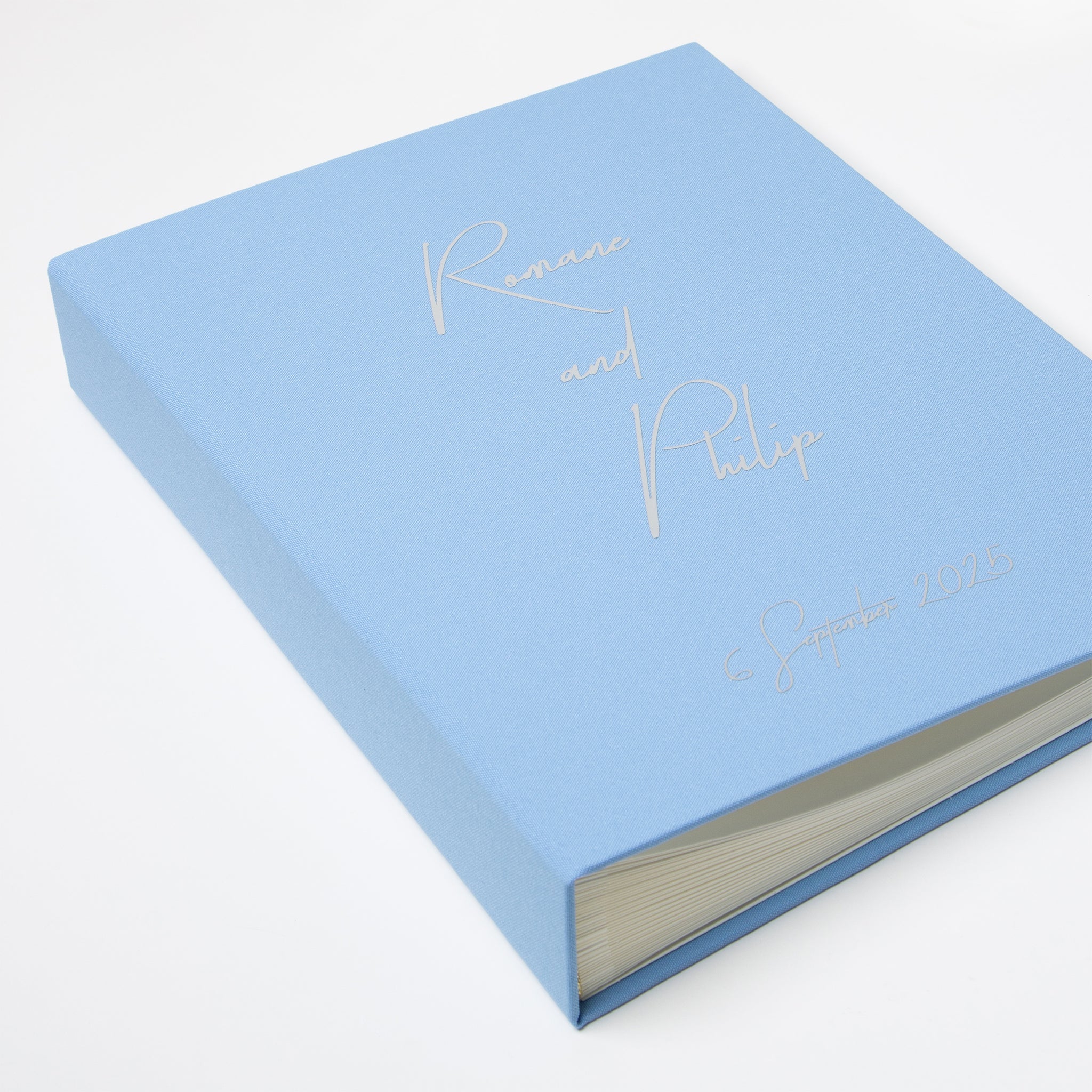 Serenity Blue + Silver Metallic | Guest Book