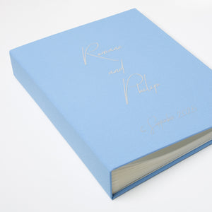 Serenity Blue + Silver Metallic | Guest Book