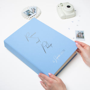 Serenity Blue + Silver Metallic | Guest Book