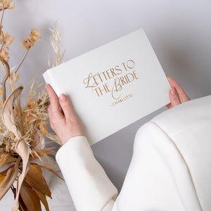 Silky White + Real Gold | Letters to Bride Guest Book