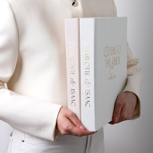 Silky White + Real Gold | Letters to Bride Guest Book