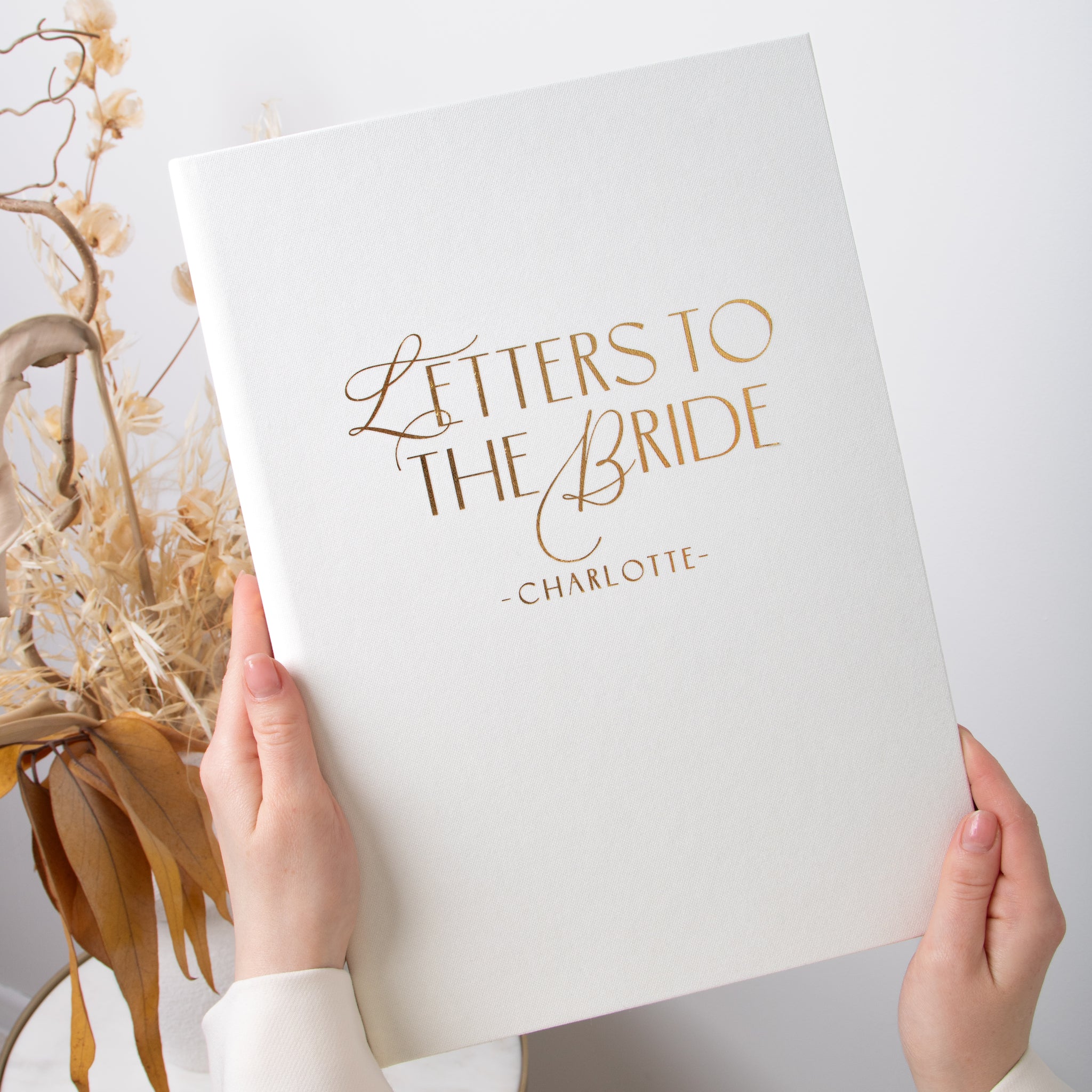 Silky White + Real Gold | Letters to Bride Guest Book
