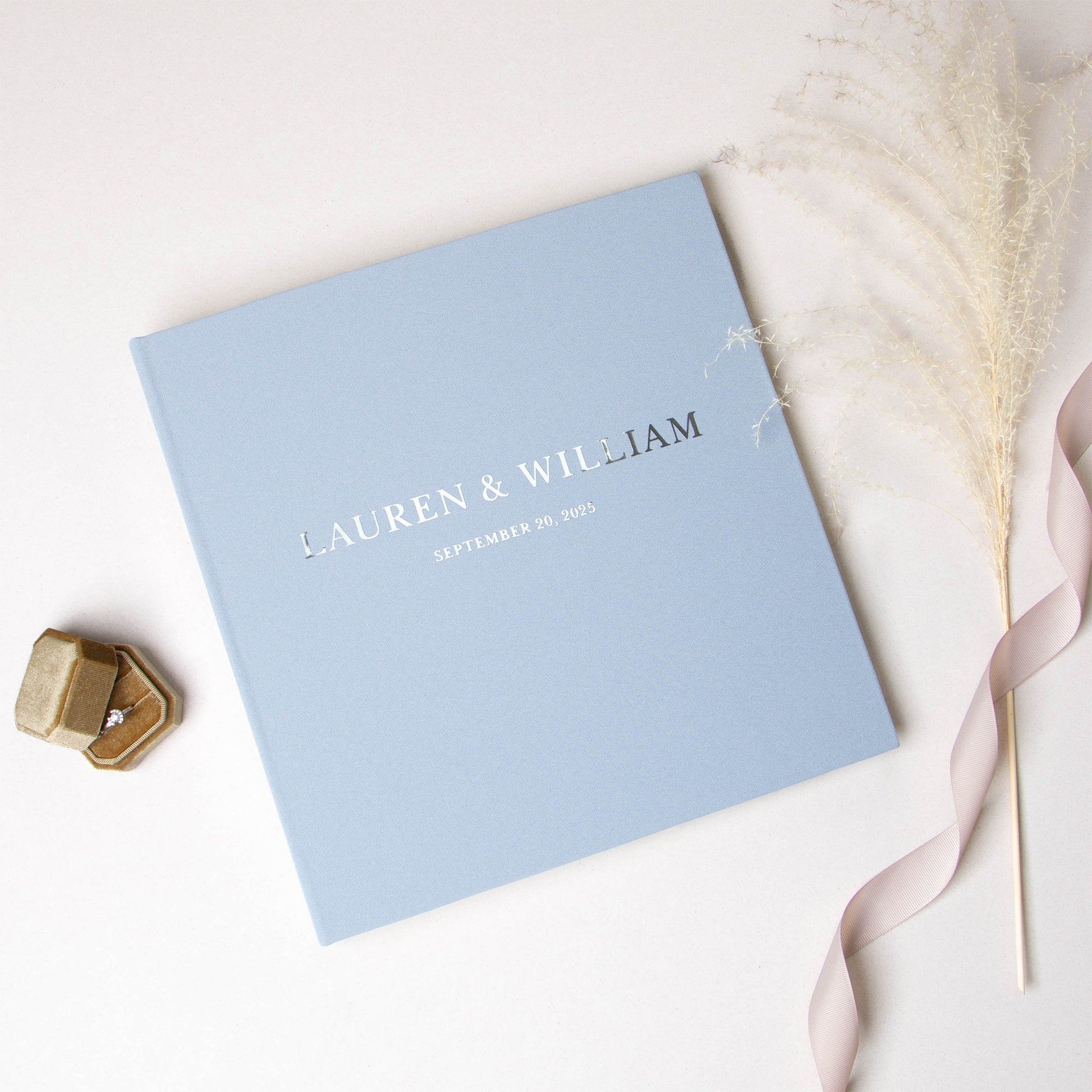 Sky Blue + Silver Metallic | Guest Book