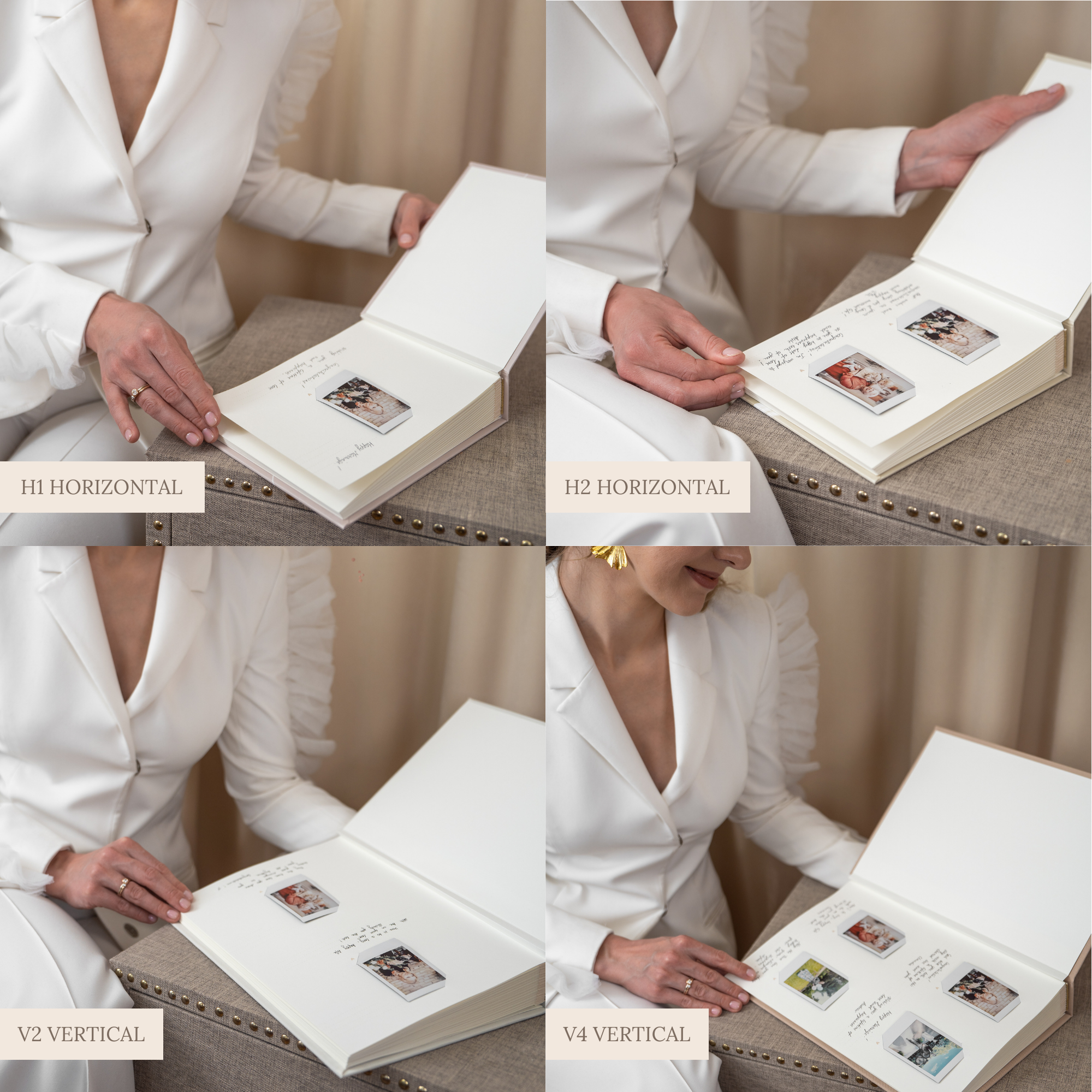 Cream Embossed, White Velour Cover | Guest Book