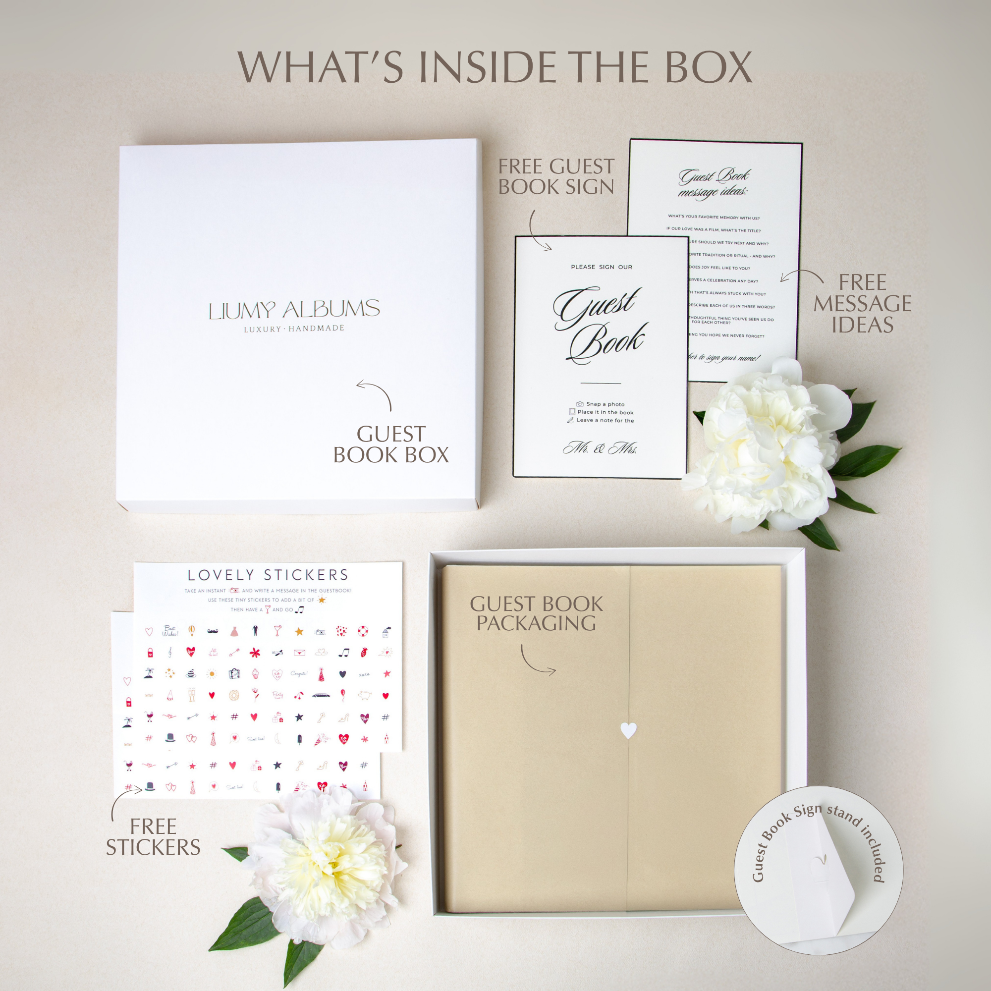 Silky White + Real Gold | Guest Book