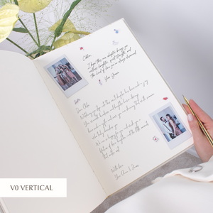 Light Blue + Gold Metallic | Letters to Bride Guest Book