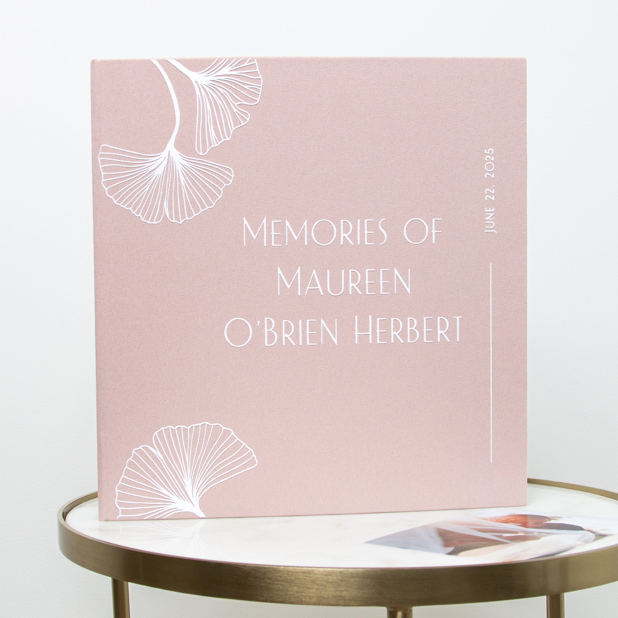 Vintage Rose + White Velour  | Guest Book
