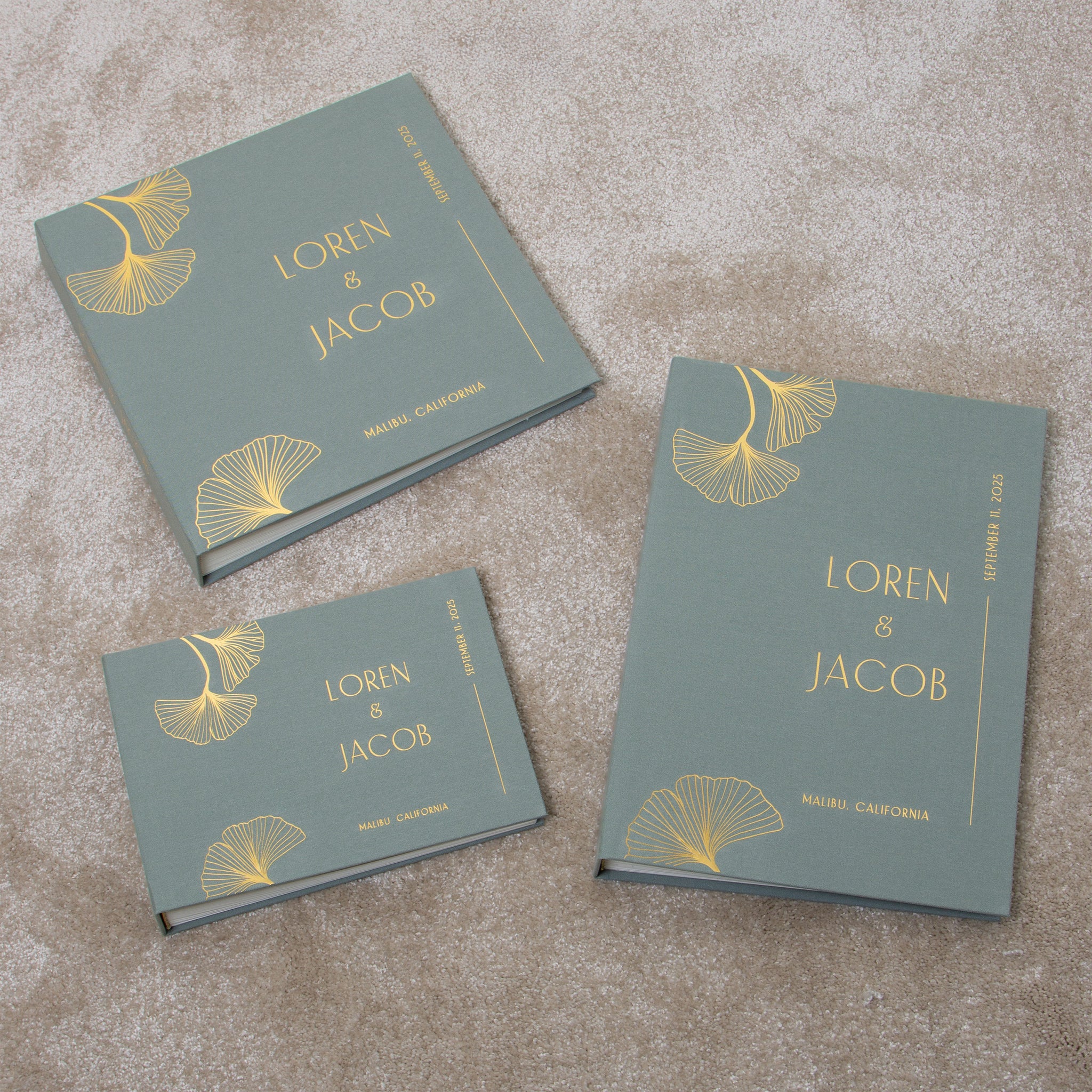 Sage Green + Real Gold | Guest Book