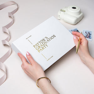 Silky White + Real Gold | Graduation Guest Book