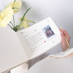 Sage Green + White Velour | Letters to Bride Guest Book
