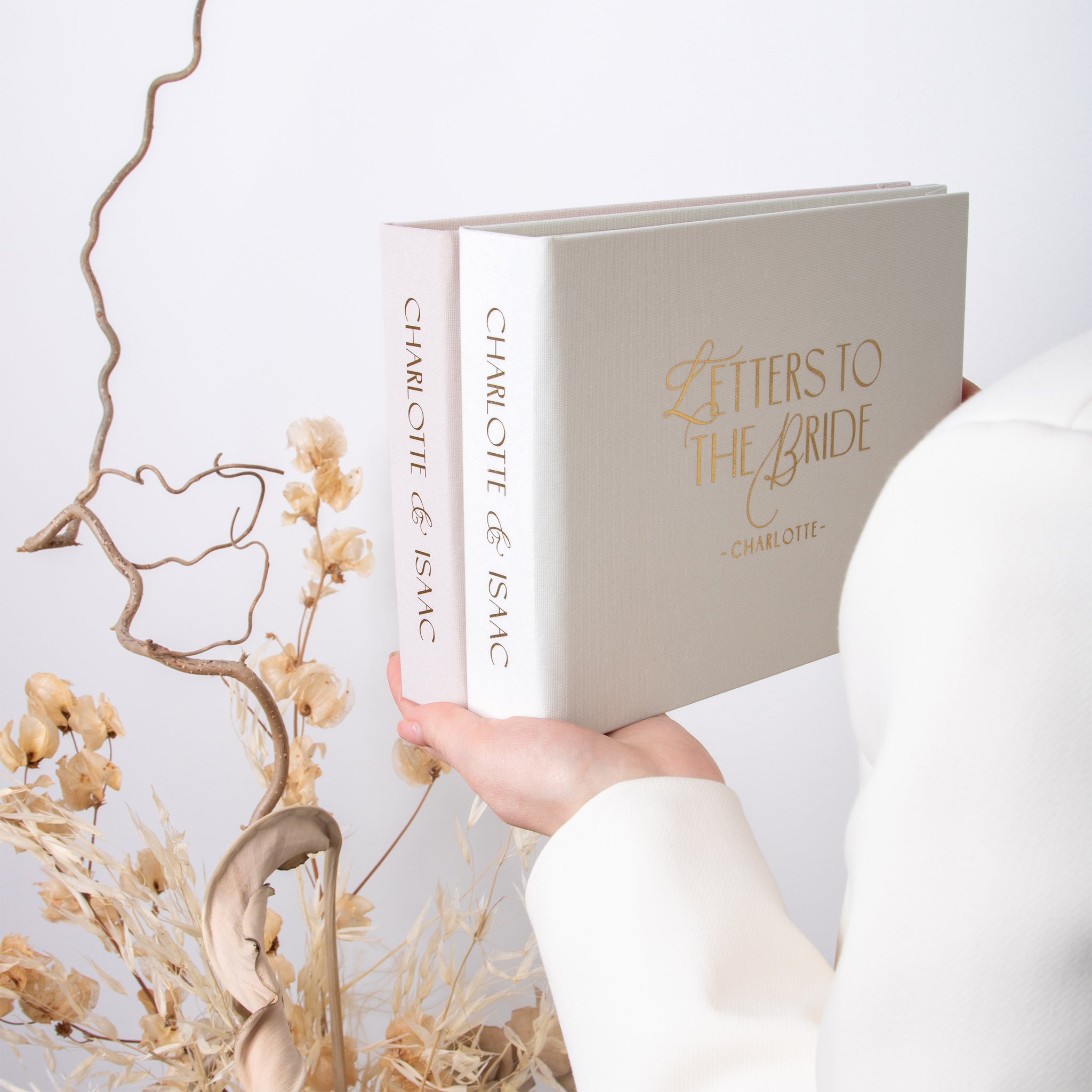 Silky White + Real Gold | Letters to Bride Guest Book