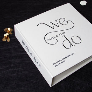 Silky White + Black Velour | Guest Book