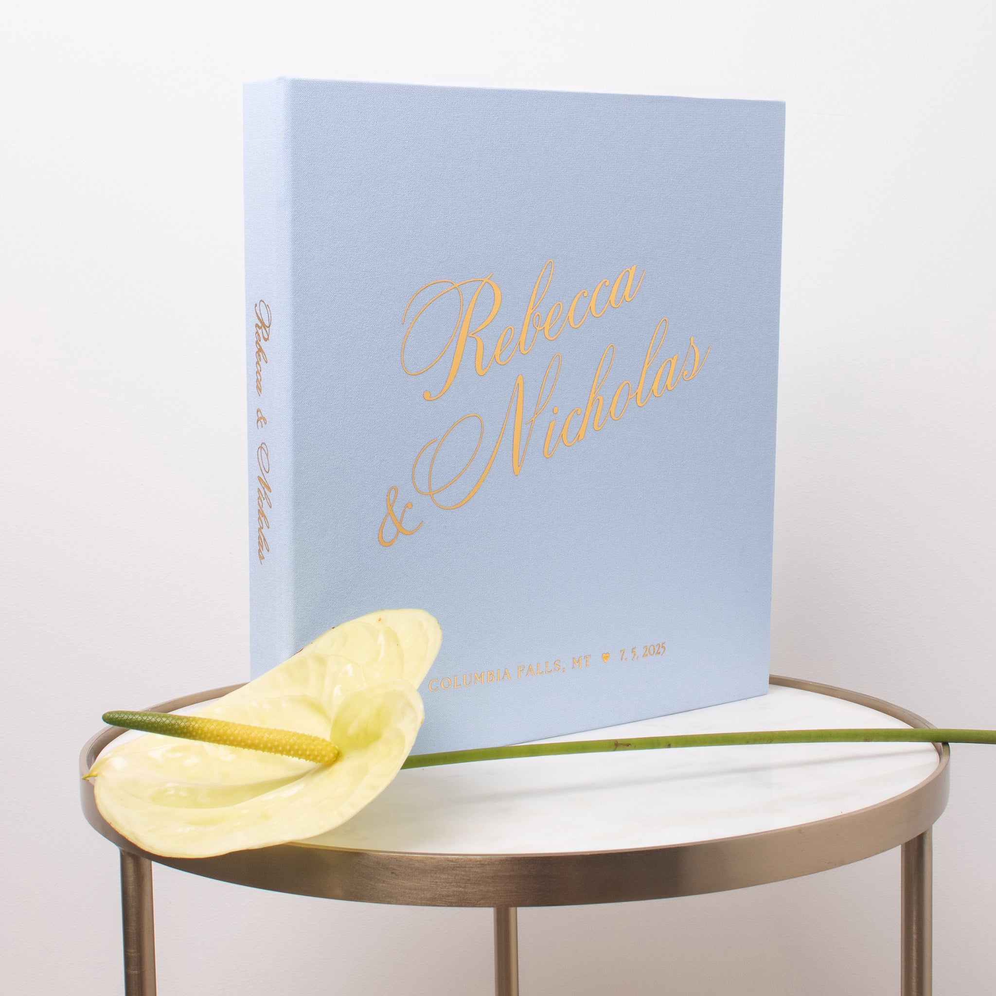 Light Blue + Real Gold  | Guest Book