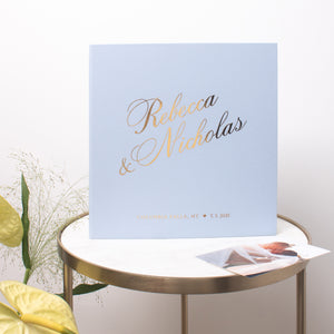 Light Blue + Real Gold  | Guest Book