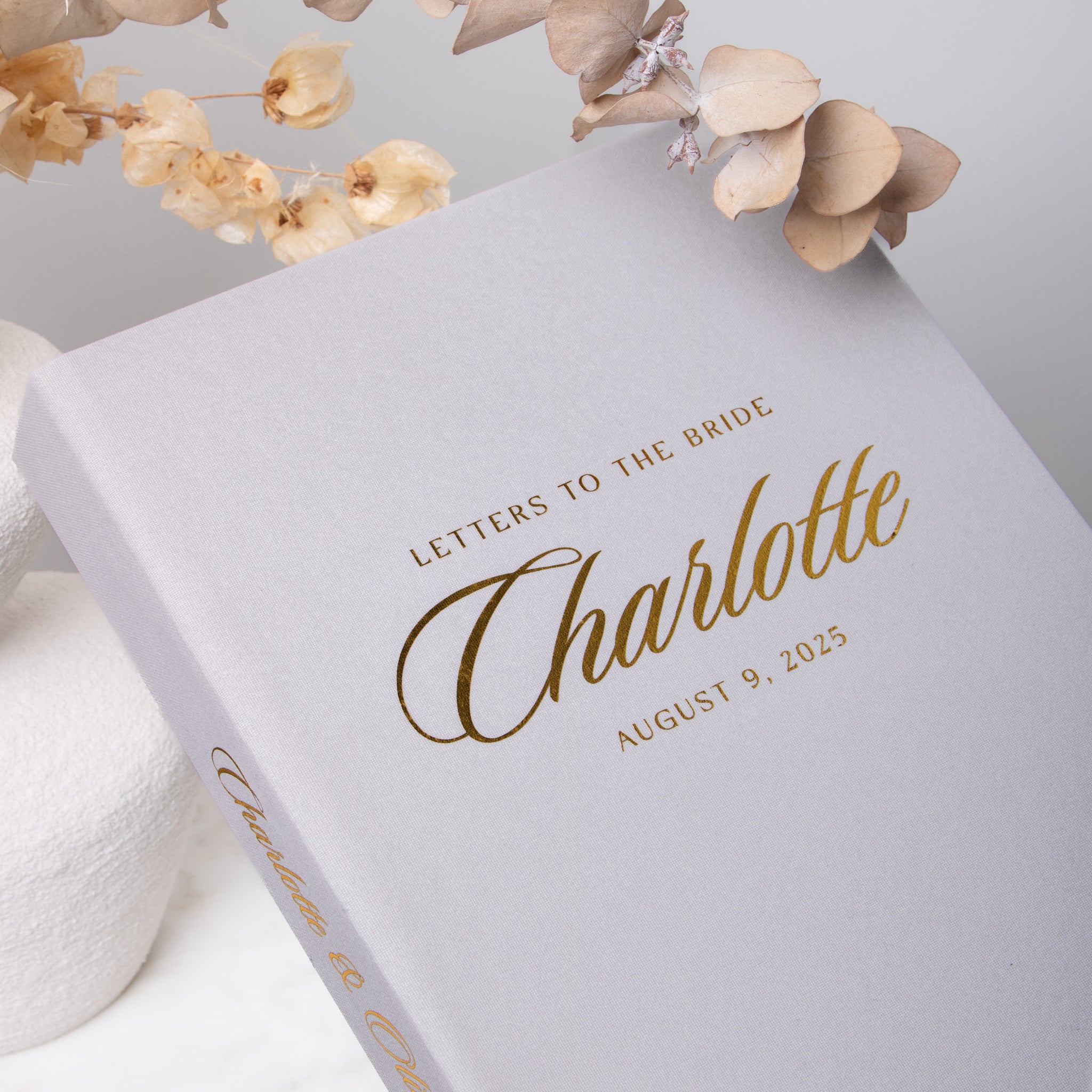 Light Gray + Real Gold | Letters to Bride Guest Book