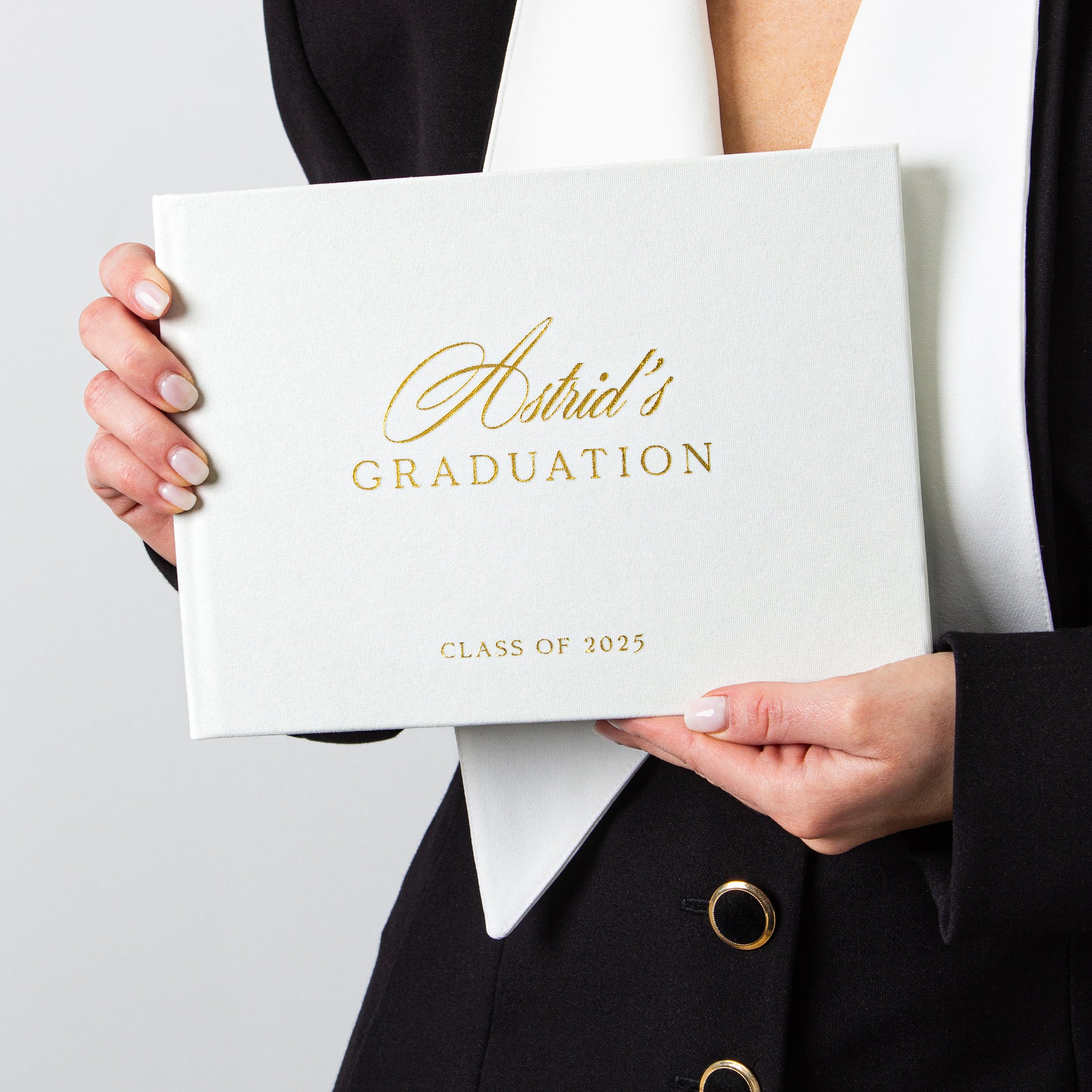 Silky White + Real Gold | Graduation Guest Book