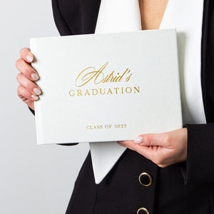 Silky White + Real Gold | Graduation Guest Book