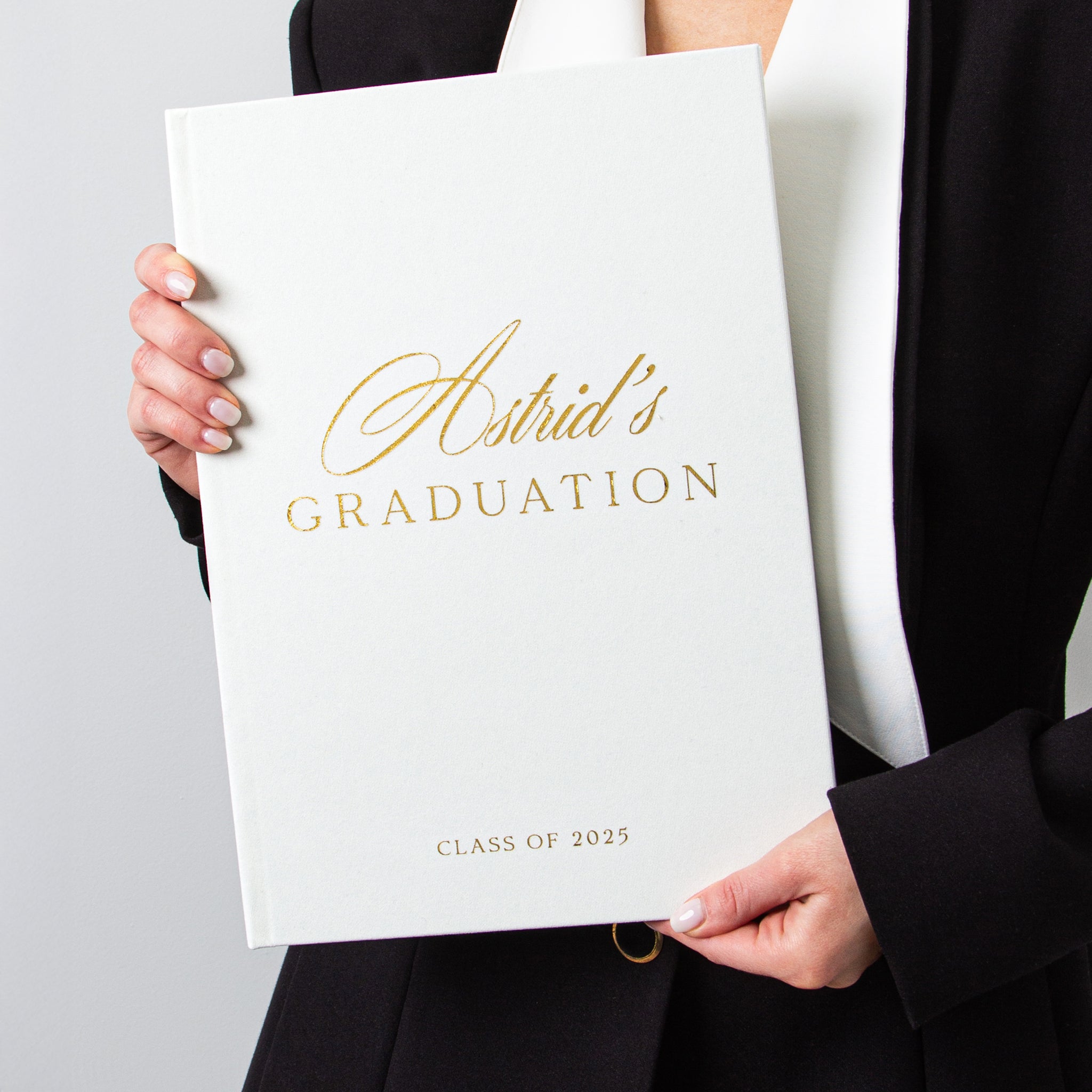 Silky White + Real Gold | Graduation Guest Book