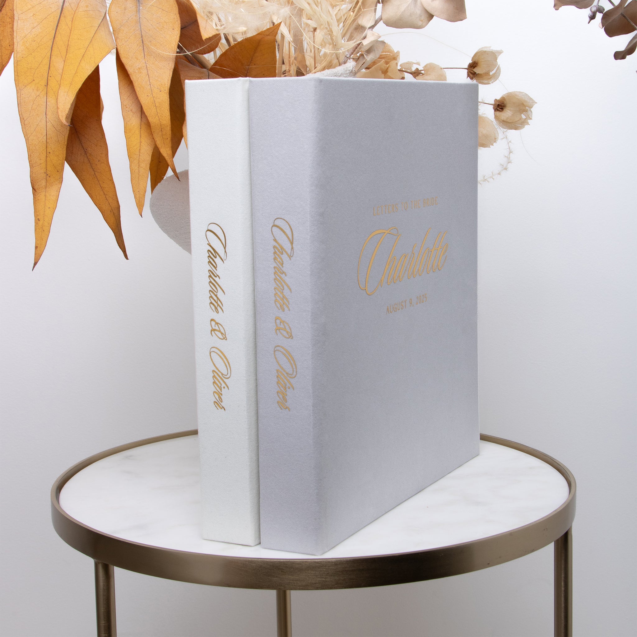 Light Gray + Real Gold | Letters to Bride Guest Book