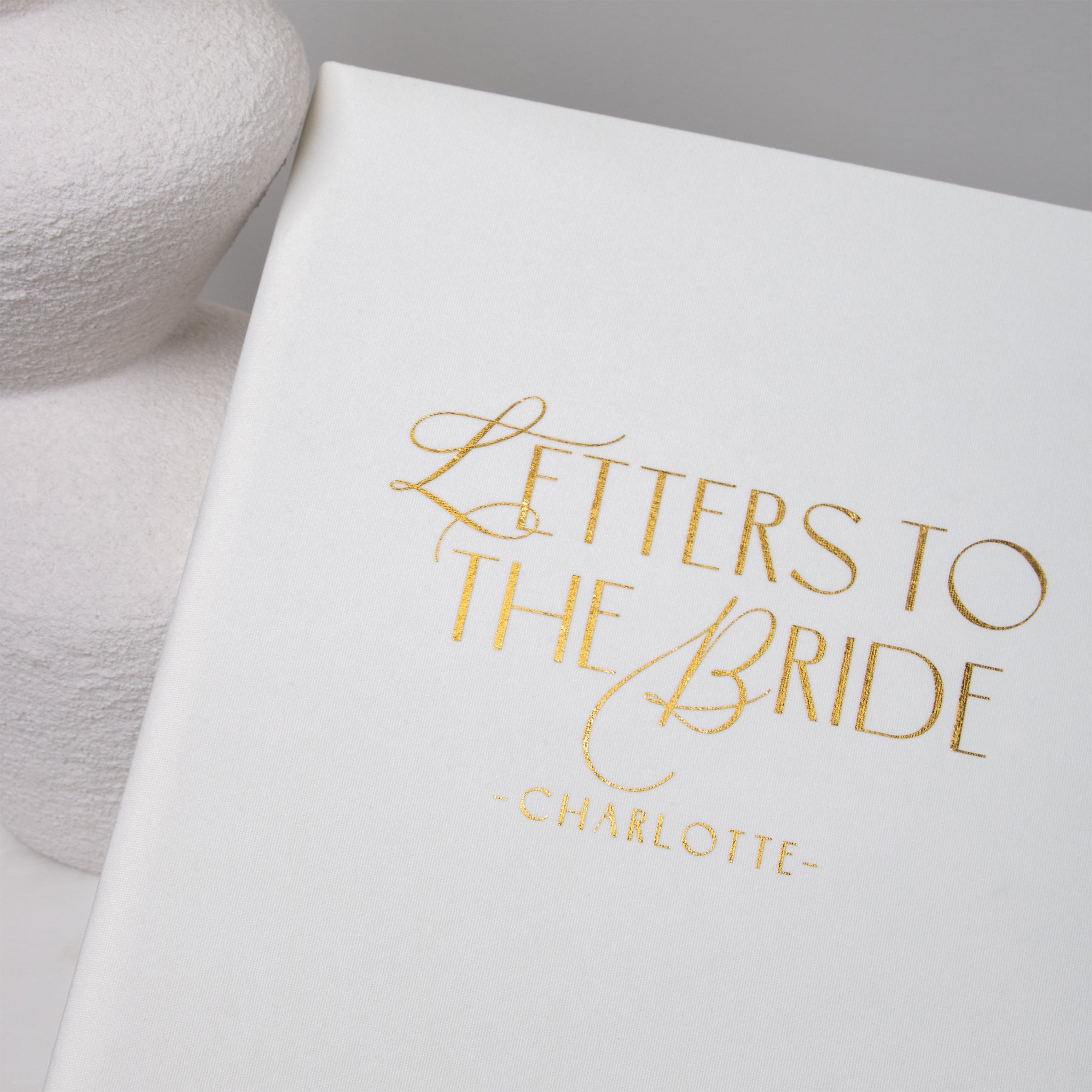 Silky White + Real Gold | Letters to Bride Guest Book