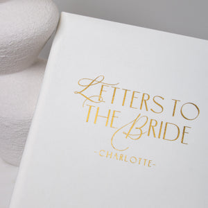 Silky White + Real Gold | Letters to Bride Guest Book