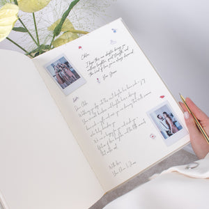 Sage Green + White Velour | Letters to Bride Guest Book