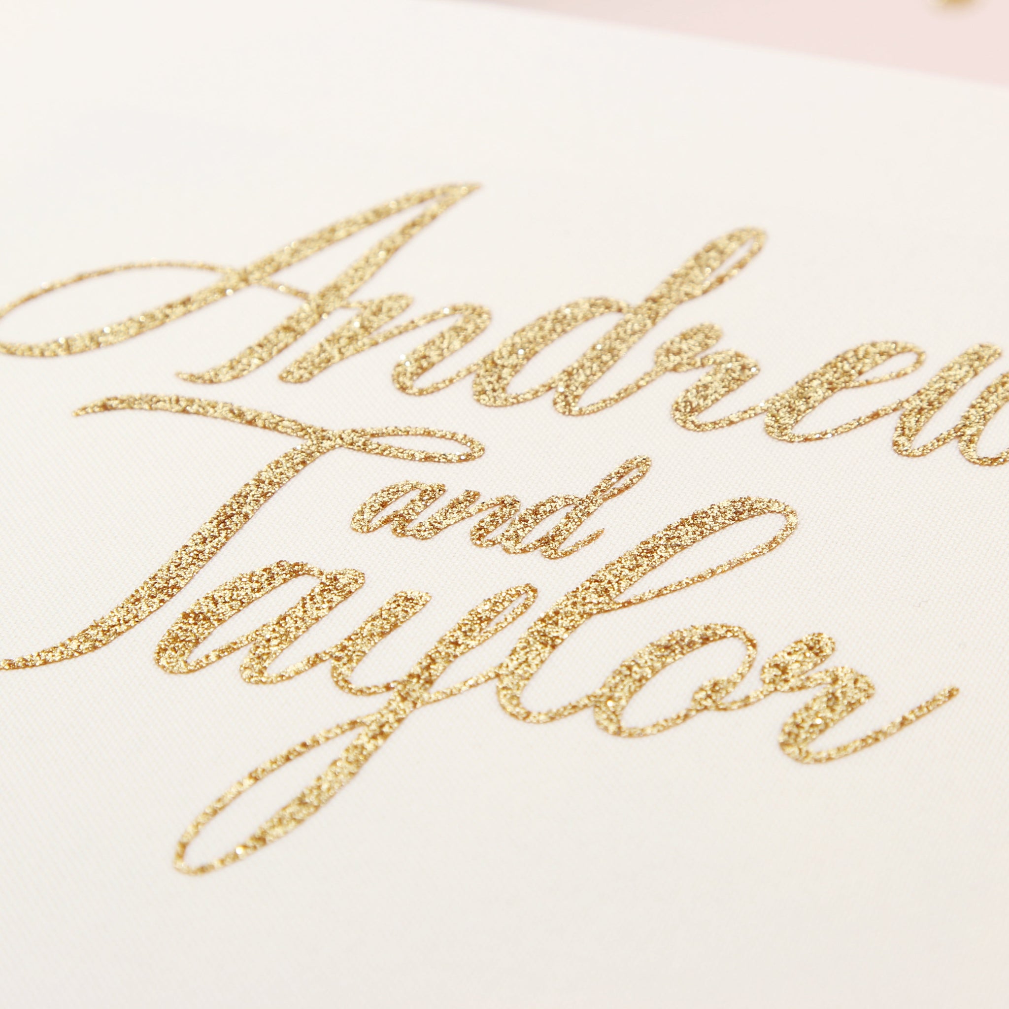 Guest Book Sign in Book Instant Album Ivory with Gold Glitter Lettering - by Liumy - Liumy 