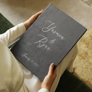 Dark Gray Velour, Real Silver | Guest Book