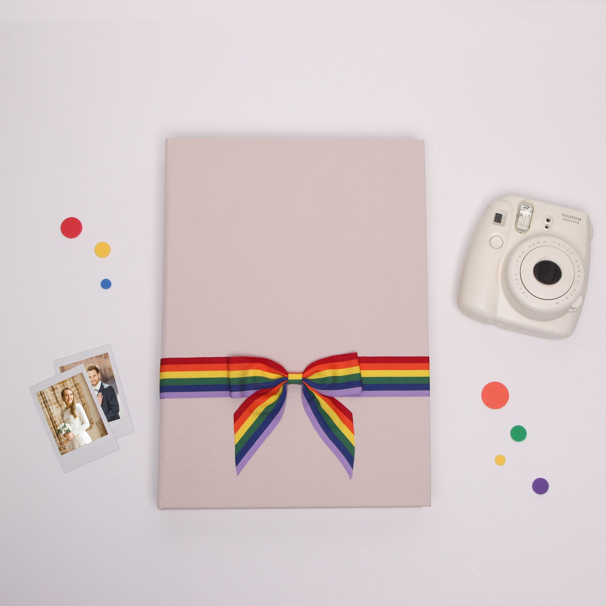 LGBT, Cream + Rainbow Ribbon | Guest Book