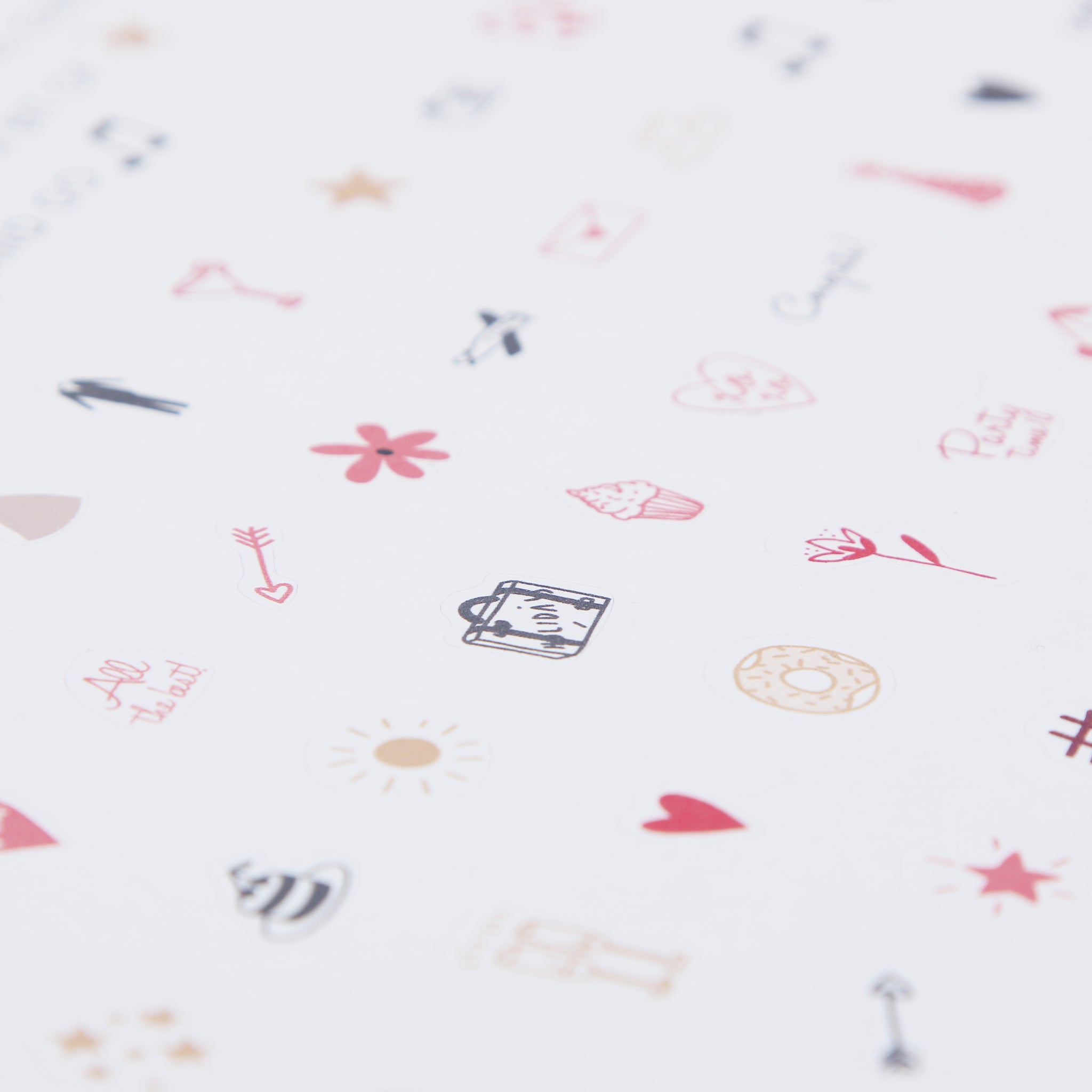 Stickers Emojis for the Wedding Guesbook, Cream Red Tones by Liumy - Liumy 
