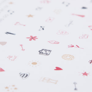Stickers Emojis for the Wedding Guesbook, Cream Red Tones by Liumy - Liumy 