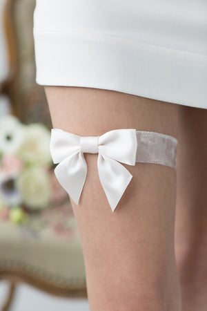 Wedding Bridal Garter Rose Velour Ribbon by Liumy - Liumy 