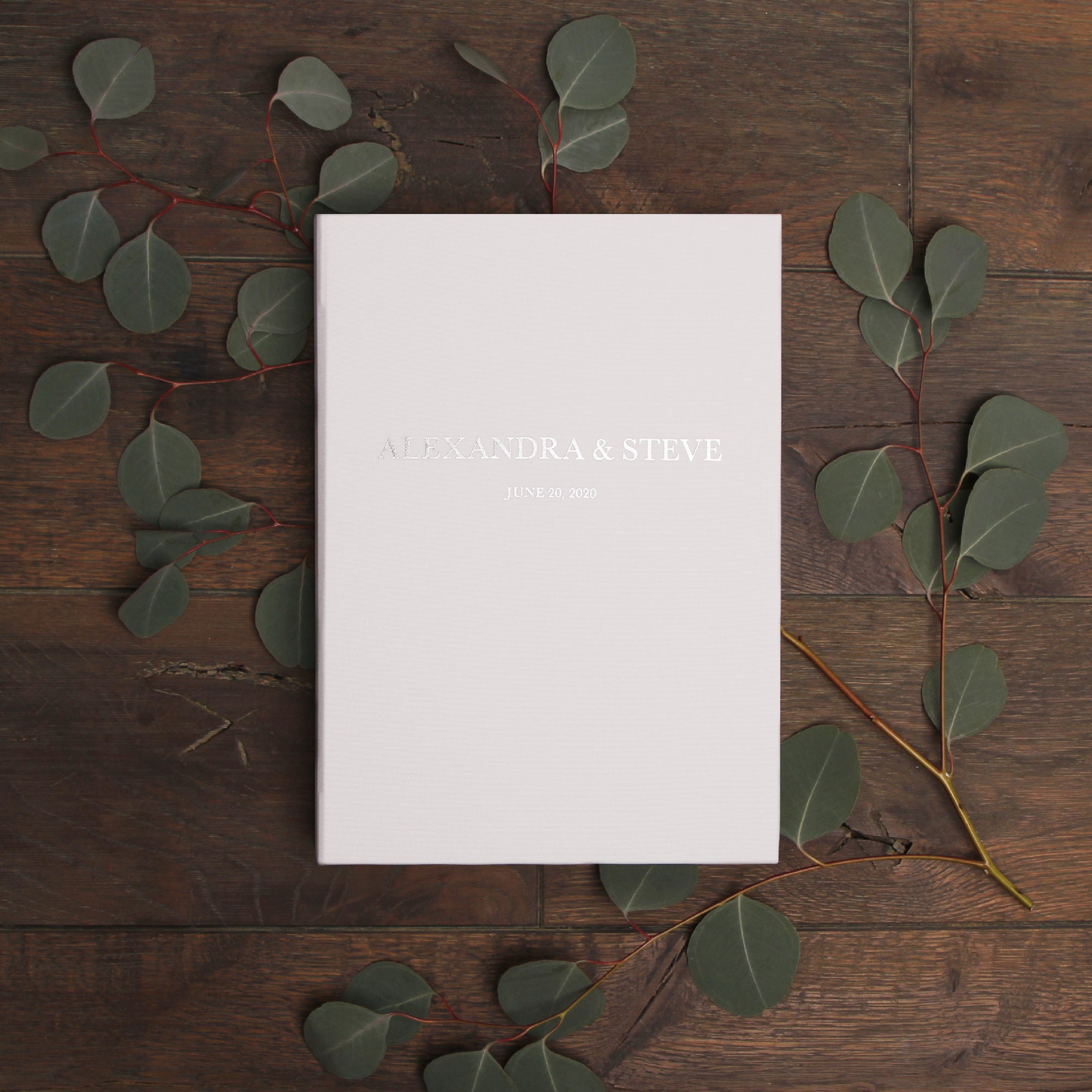 Classic, White + Real Silver | Guest Book