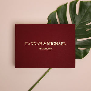 Classic, Marsala + Real Gold | Guest Book