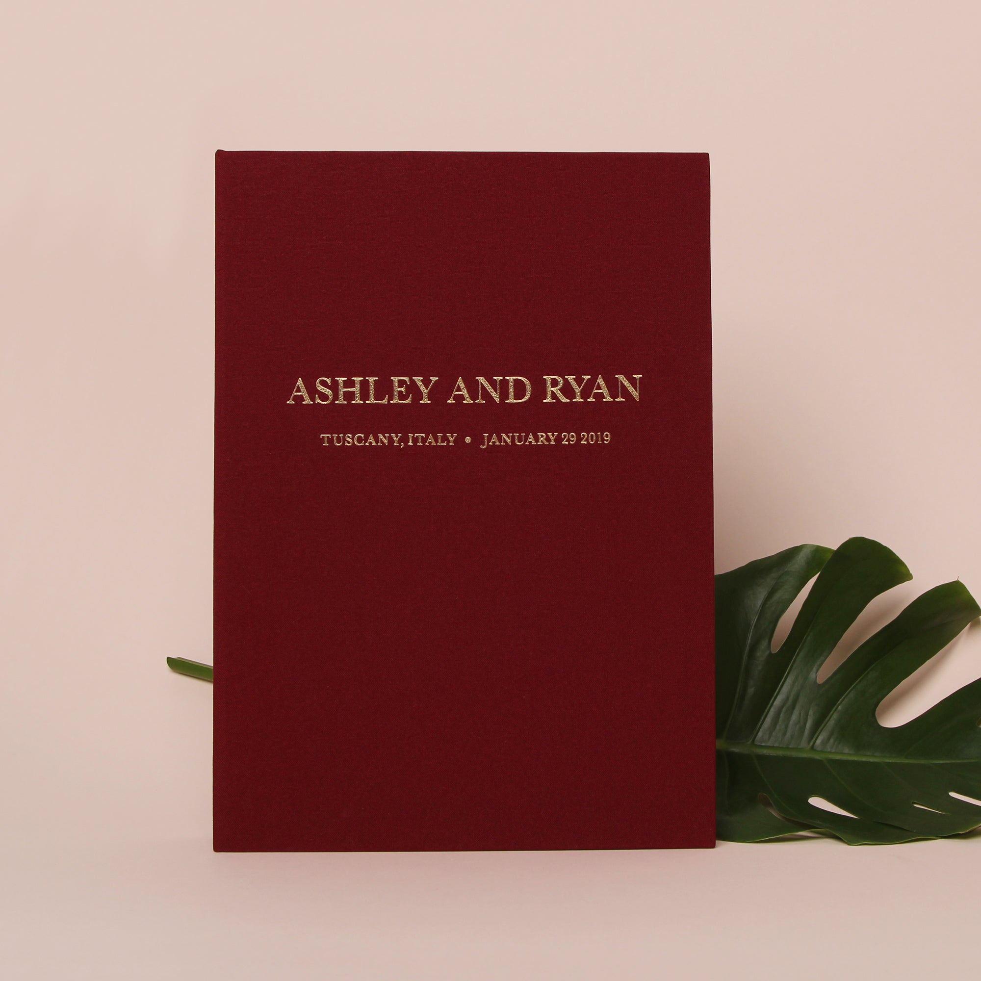 Classic, Marsala + Real Gold | Guest Book