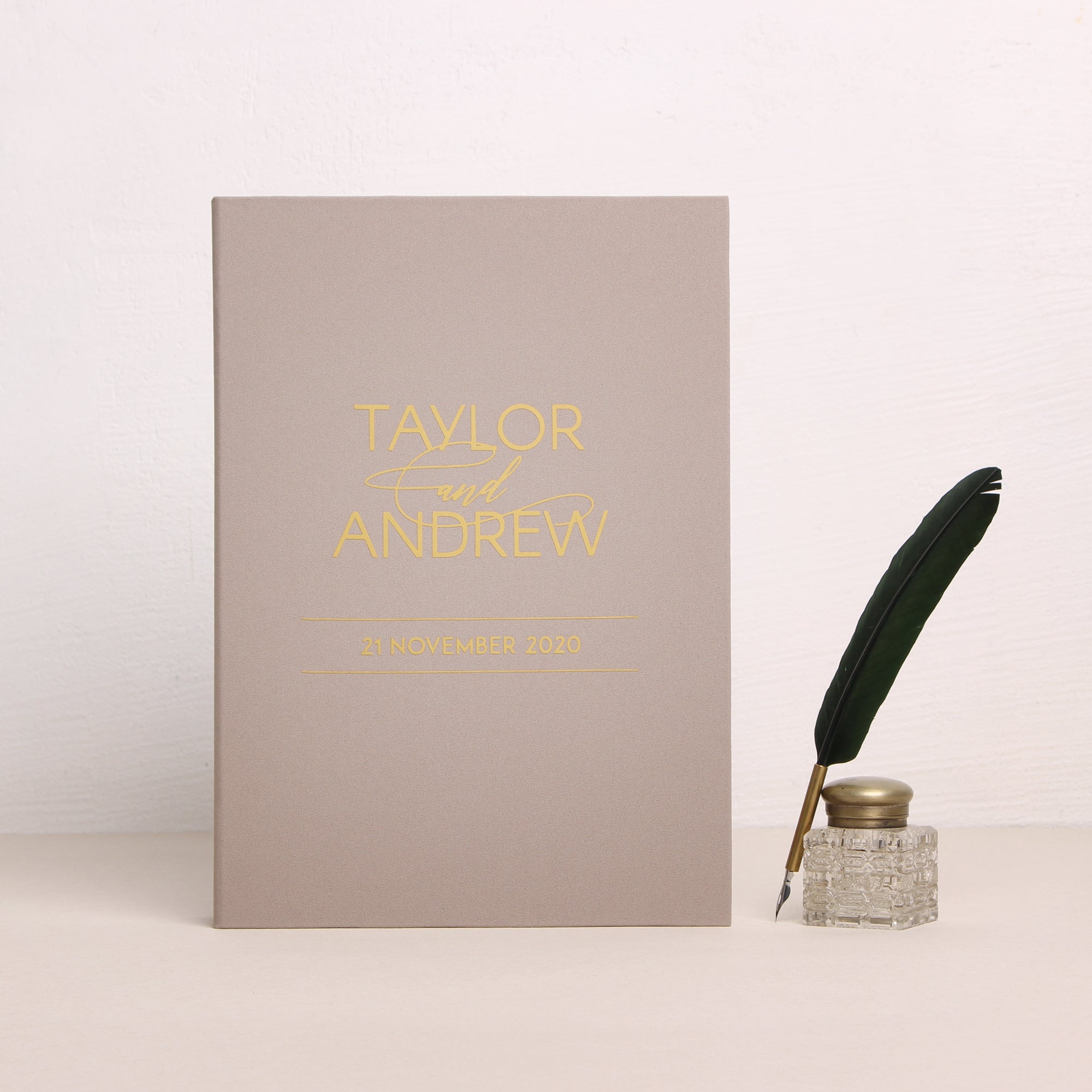 Latte, Gold Matte Calligraphy | Guest Book