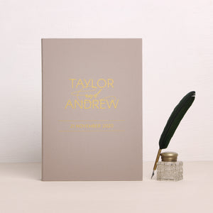 Calligraphy, Latte + Gold Matte | Guest Book