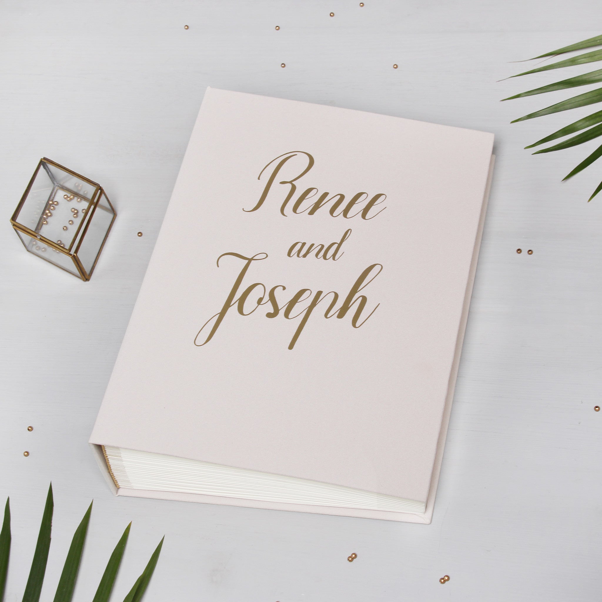 Guest Book Sign in Book Instant Album Cream with Gold Foil Lettering, Birthday Album by Liumy - Liumy 