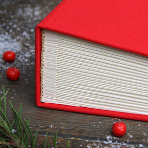Christmas Red Guest Book Photo Album with White Lettering by Liumy - Liumy 