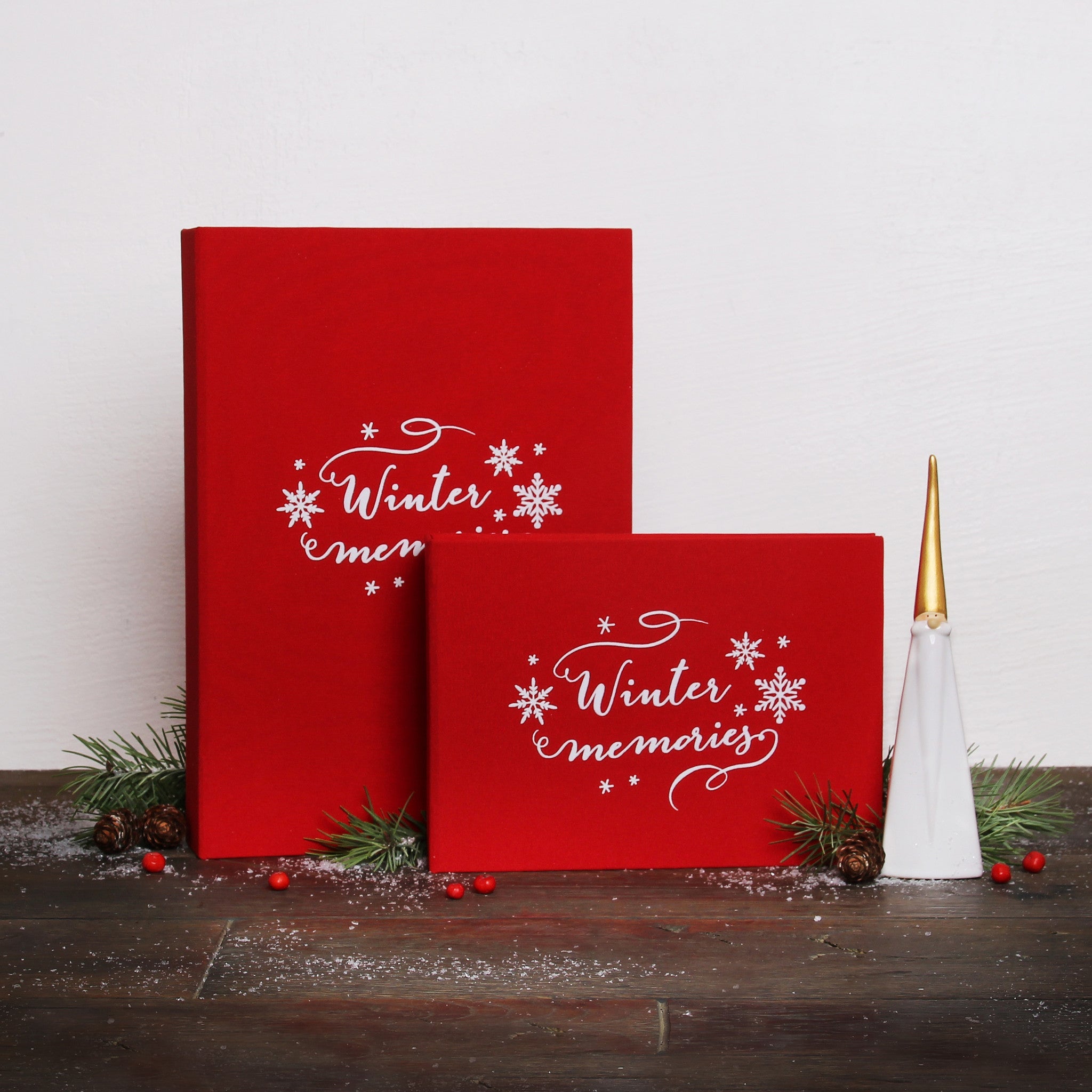 Christmas Red Guest Book Photo Album with White Lettering by Liumy - Liumy 