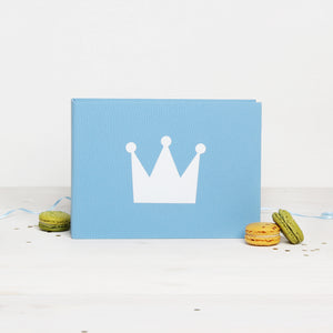 Prince Instax Baby Shower Guest Book With Pockets Instant Album Sky Blue - Liumy 